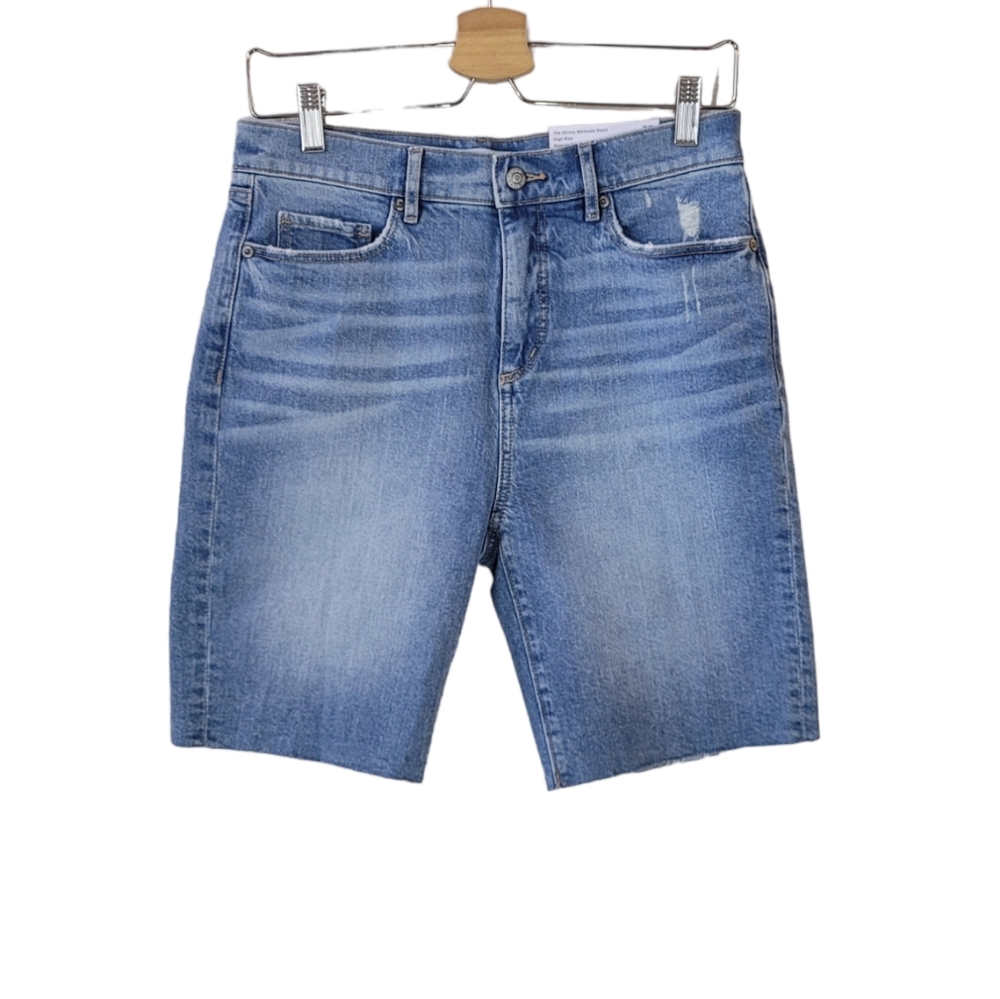 LOFT‎ Blue The Skinny Bermuda Denim Shorts Size 27